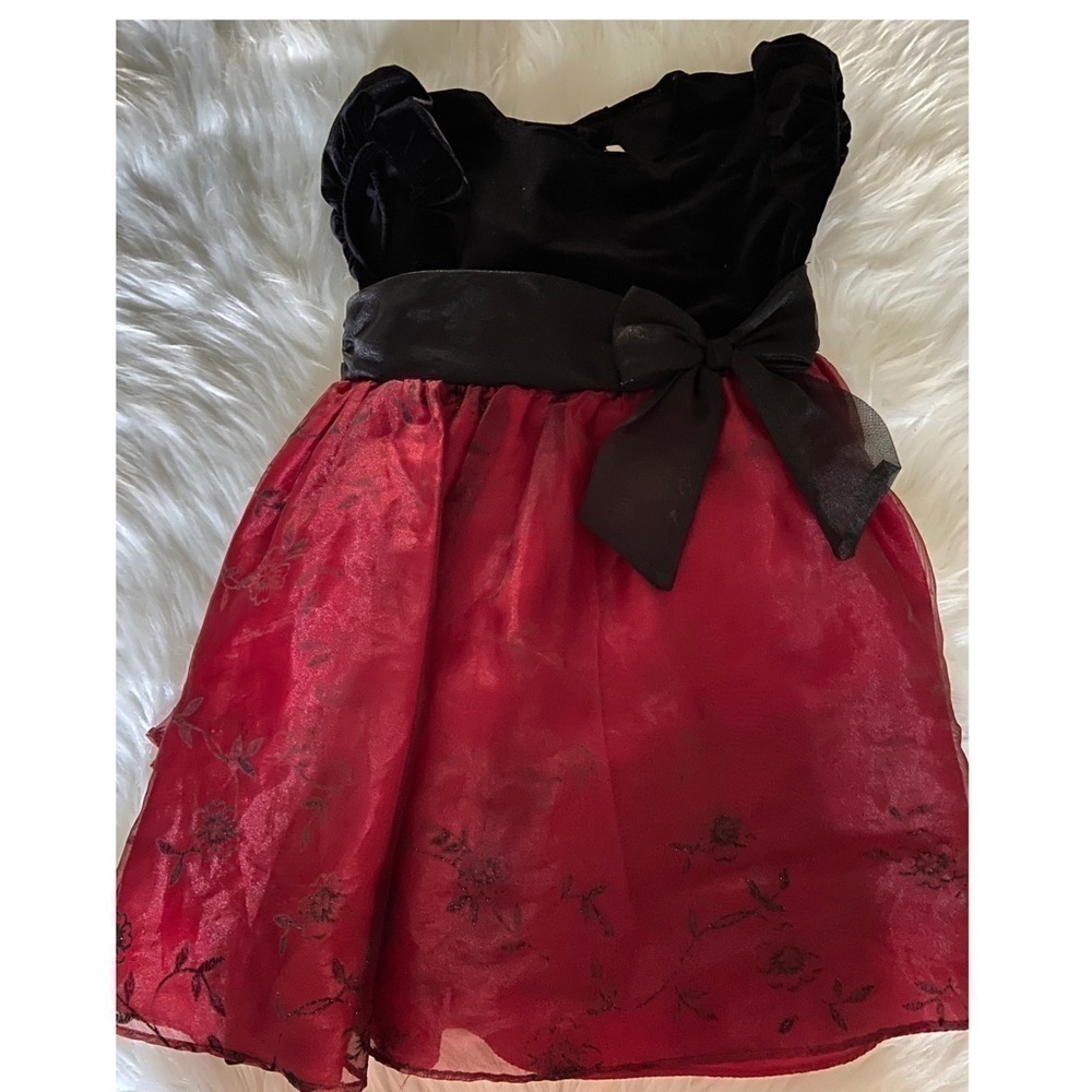 RARE Two Little Girls Velvet Dress